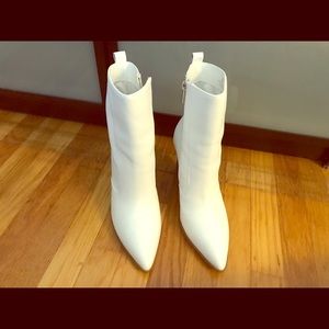 White ankle boots